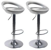 Set 2 Sgabelli con Alzata a Gas e Seduta Girevole in ABS Seattle Silver Lucido