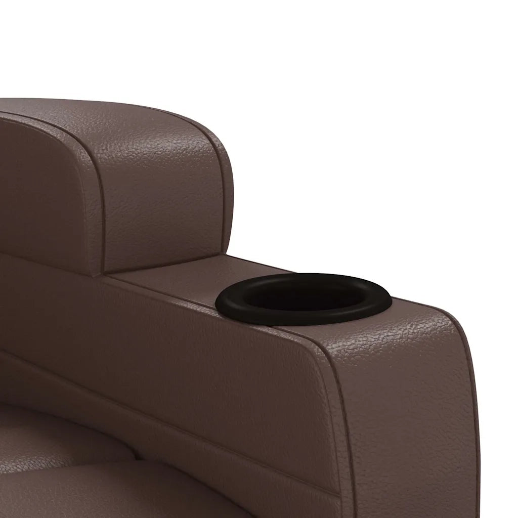 Divano Sedia-Poltrona Reclinabile Marrone in Similpelle 591616