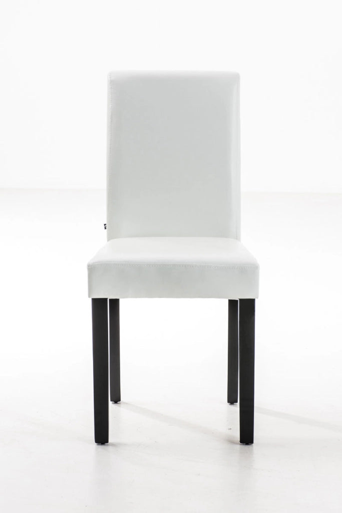 Sedia da pranzo Ina in similpelle bianco,marrone scuro