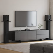 Supporti per altoparlanti 2 pz Rovere Nero 30x30x95 cm in legno ingegnerizzato