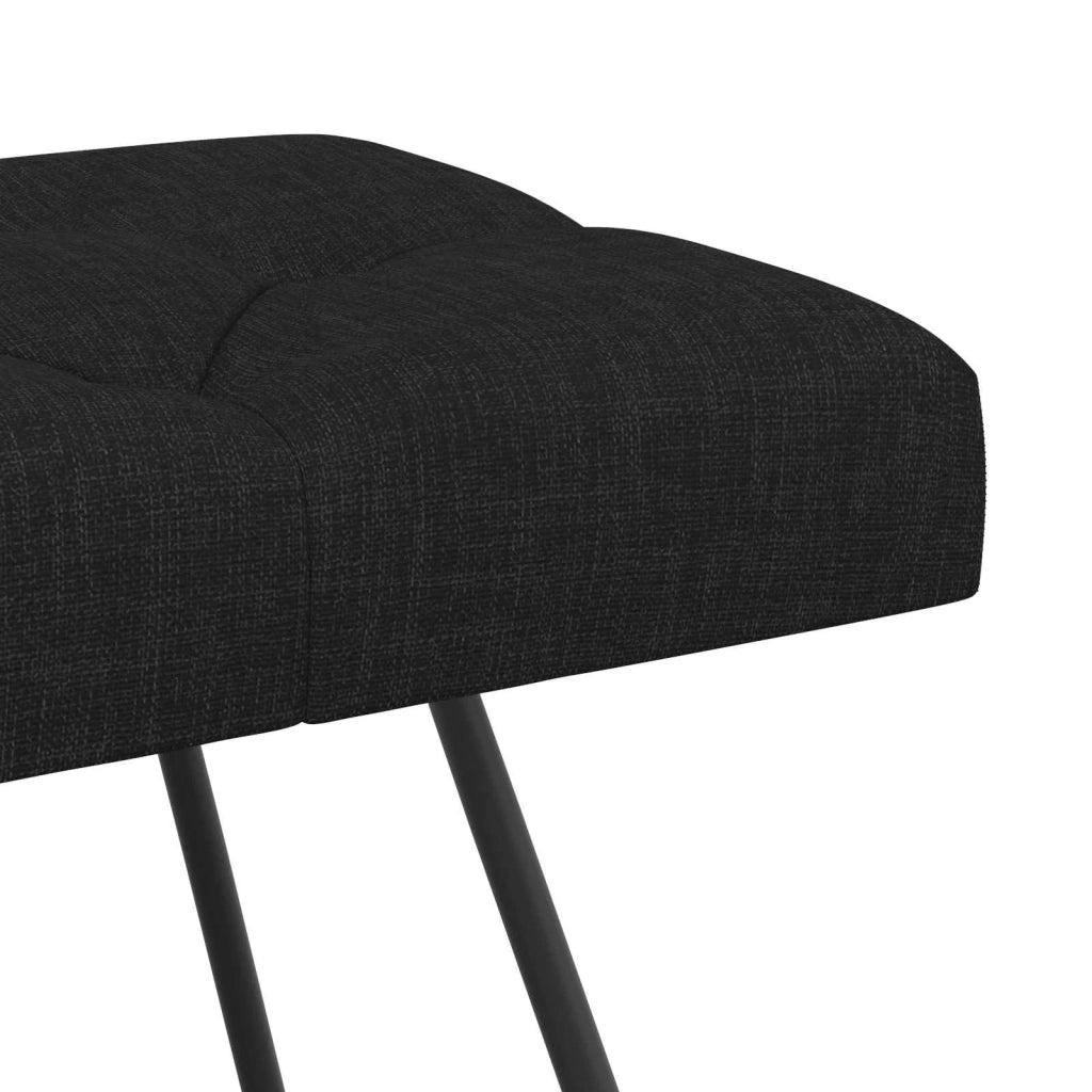Panchina con bottoni imbottiti Nero 110 x 40 x 46 cm Tessuto 42038373