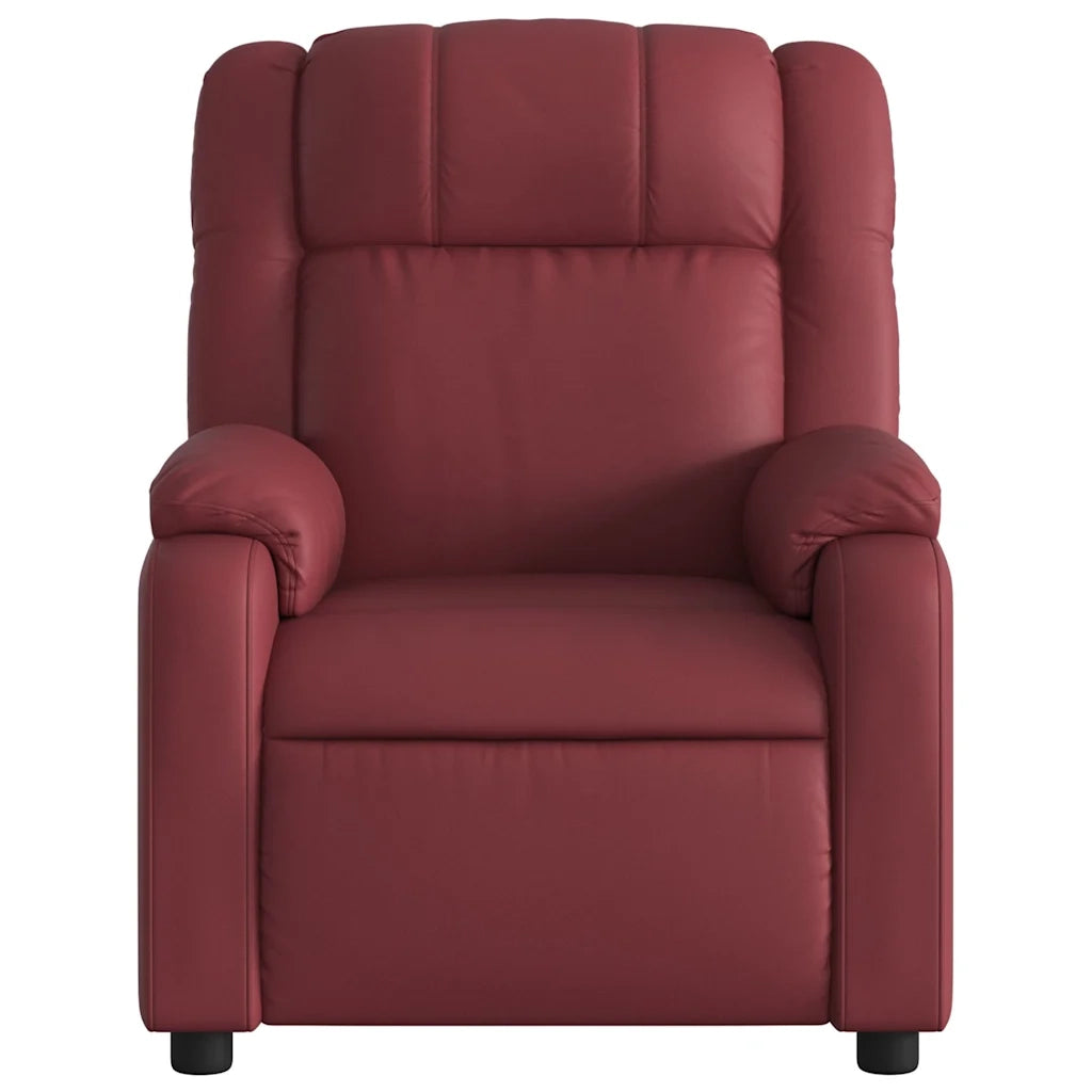 Divano Sedia-Poltrona Reclinabile Elettrica Rosso Vino in Similpelle 415198