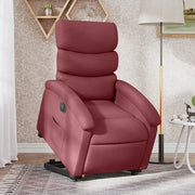 Poltrona Alzapersona Reclinabile Elettrica Rosso Vino Tessuto 3204005