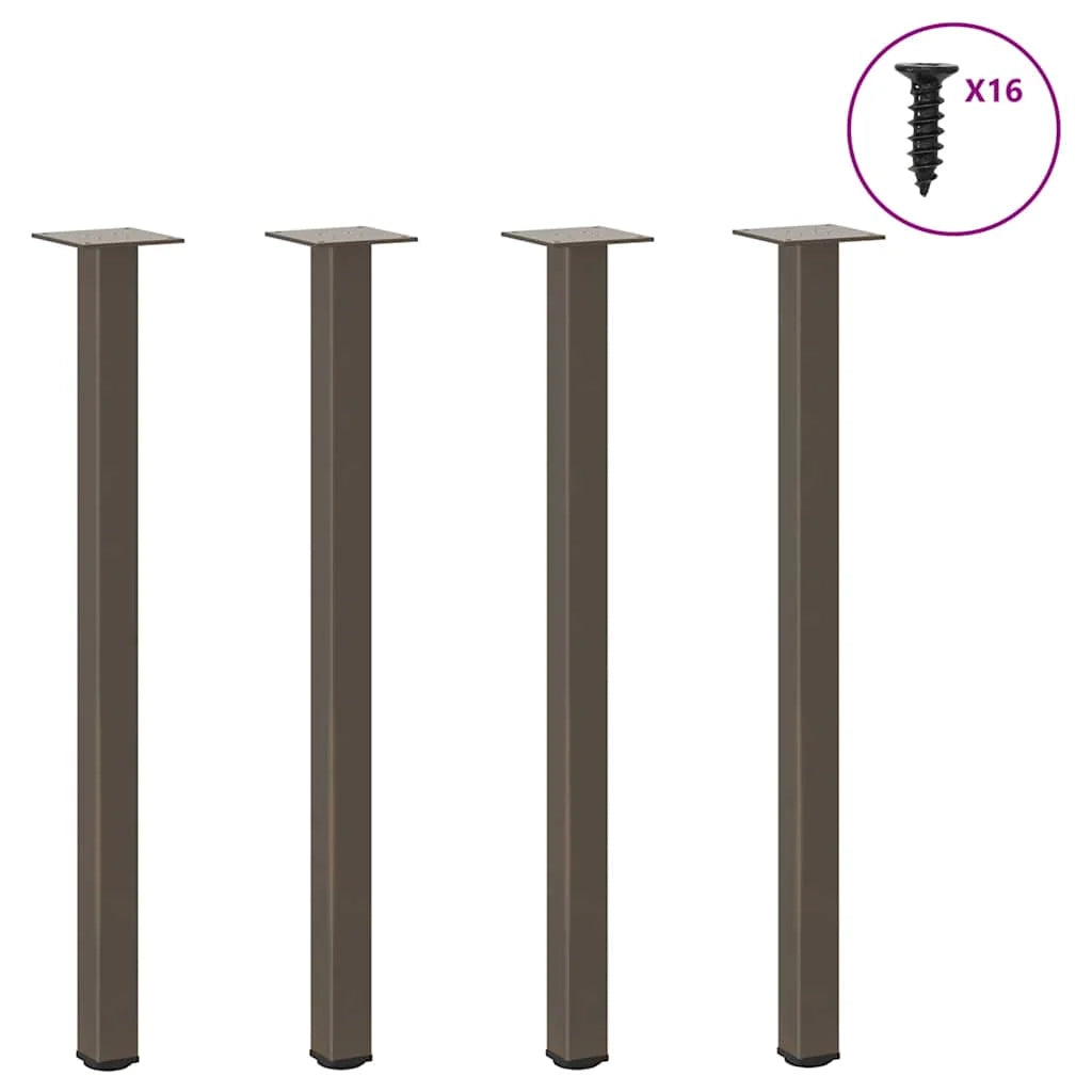 Set di 4 gambe regolabili per tavolo consolle 72 x 74 cm design moderno acciaio naturale 02_0056756