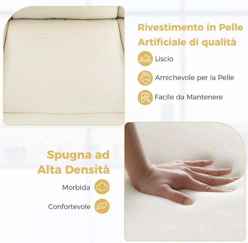 Sedia Ufficio con Ruote, Sedia da Scrivania Senza Braccioli con Schienale e Sedile Ampi, Altezza Regolabile, Meccanismo a Gas, Girevole a 360°, Portata 150 kg