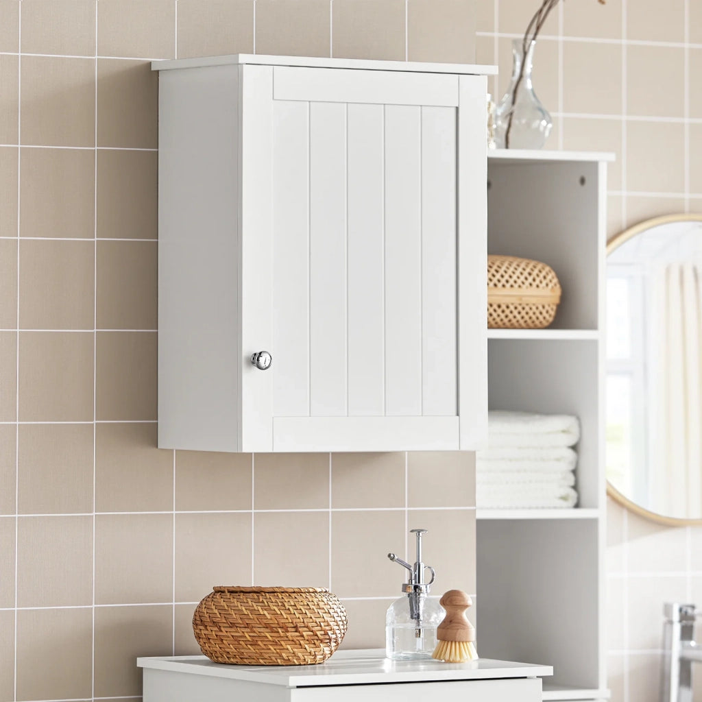 Pensile Bagno o Cucina Armadietto Bagno L40*P23*A52 cm, Bianco BZR19-W