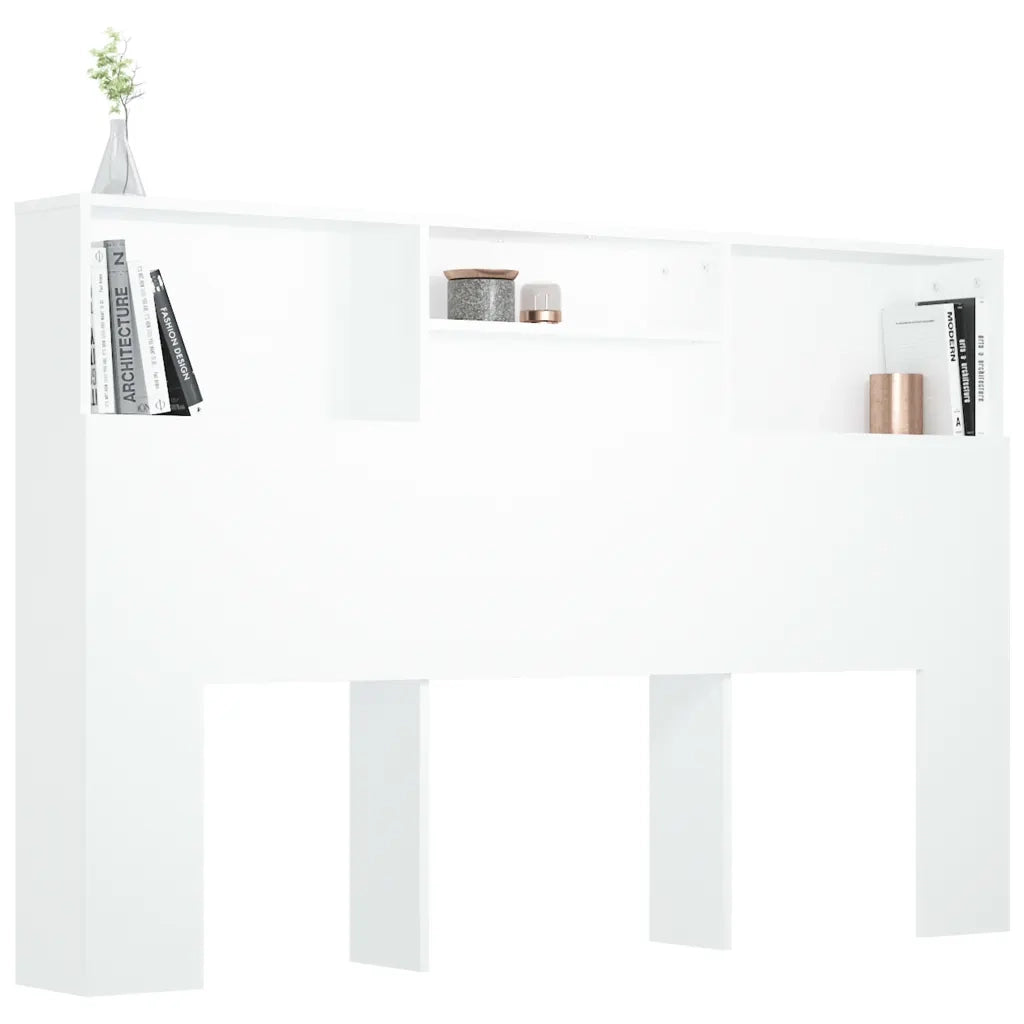 Testiera con Contenitore Bianco 160x19x103,5 cm 811871