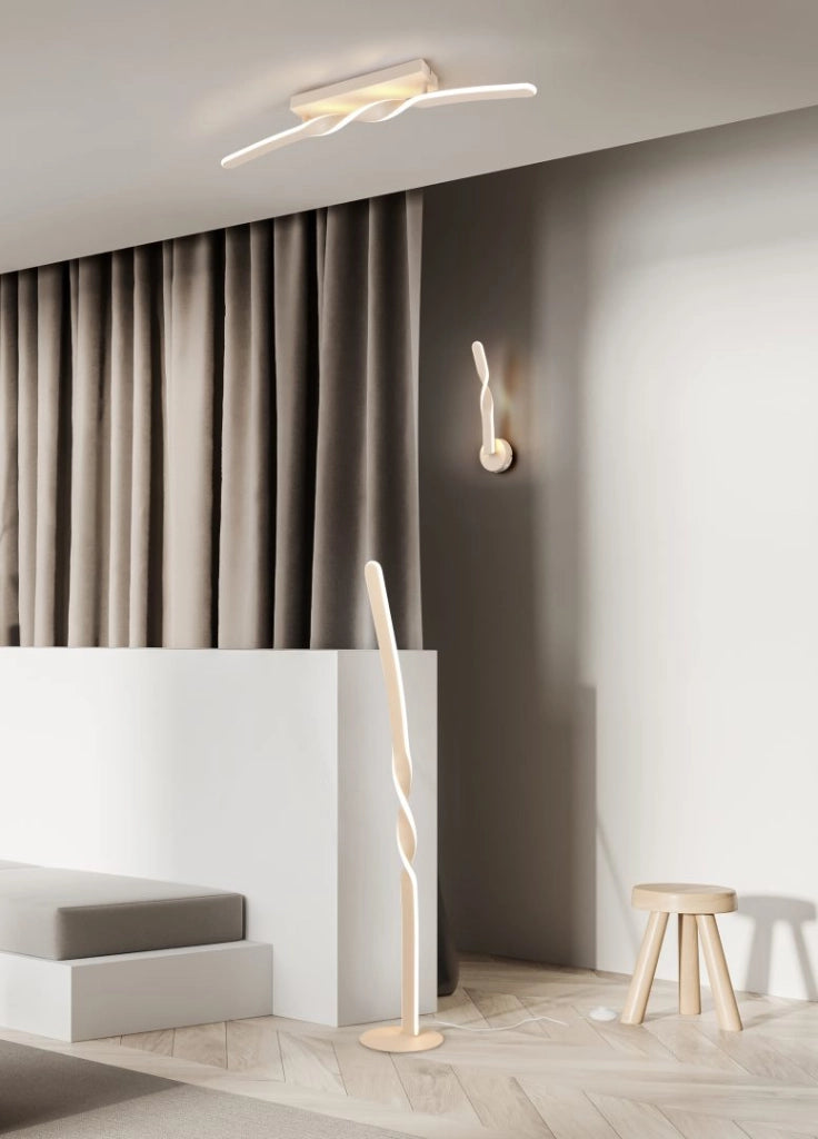 Applique LED, metallo, sabbia, H 46 cm, Ginko