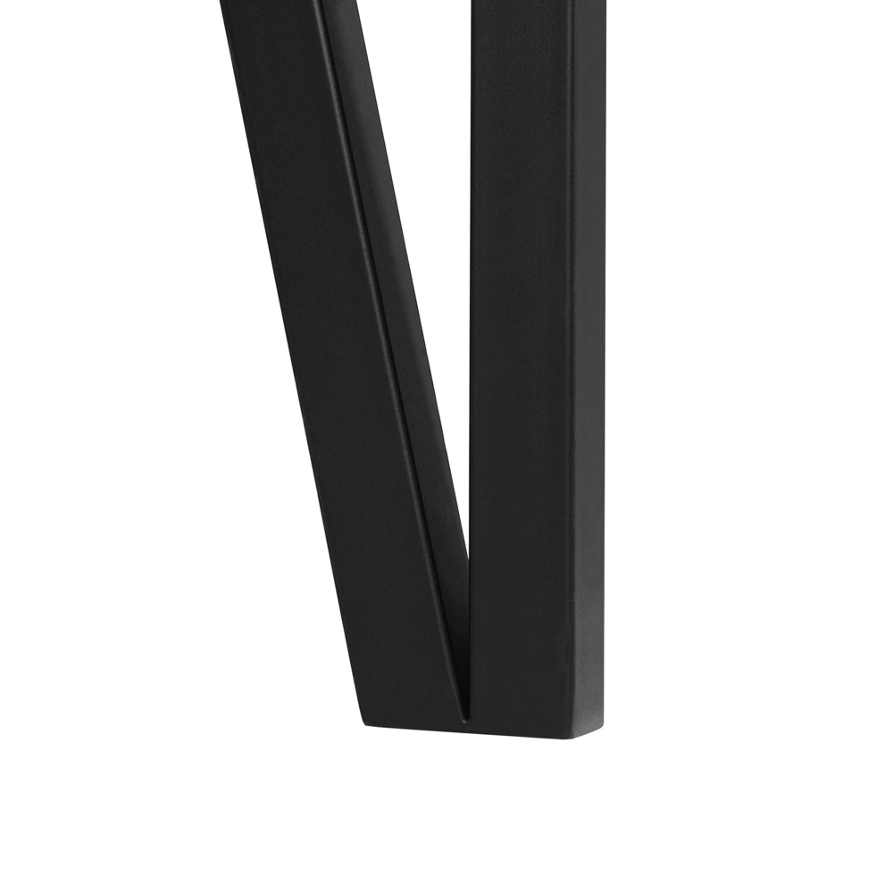Tavolo da pranzo leggero piano in legno gambe a forcella in metallo Nero 150 x 90 cm stile industriale rettangolare