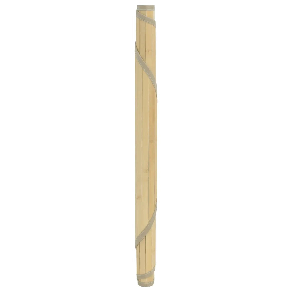 Tappeto Rotondo Naturale Chiaro 100 cm in Bambù 376987