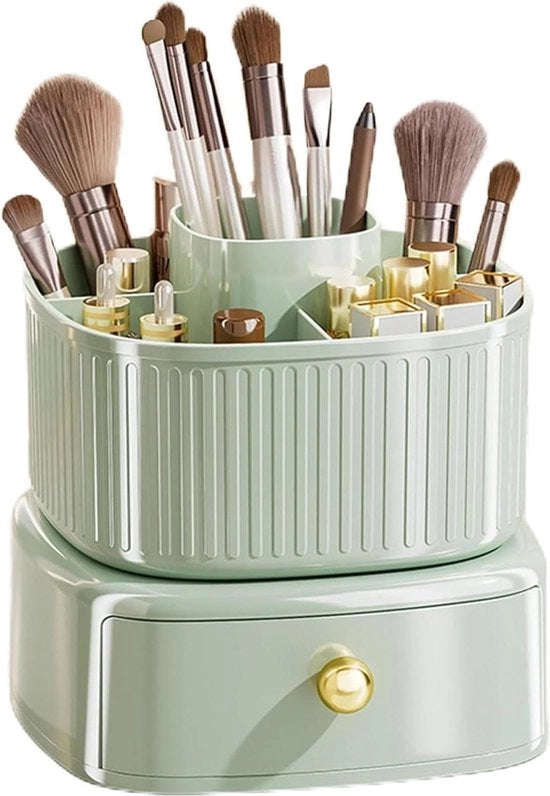 Organizzatore di trucco a 360 gradi con 2 livelli - Conservazione di cosmetici per matite labiali e cura della pelle