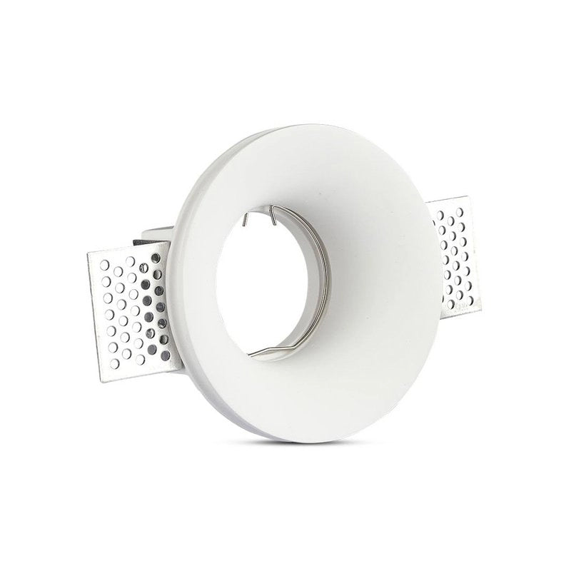 Portafaretto Lampada Led GU10 Da Incasso A Scomparsa Corpo Tondo Diametro 100mm In Gesso Bianco Verniciabile SKU-3697
