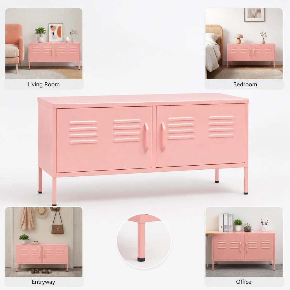 TV Cabinet Pink 105x35x50 Cm Steel
