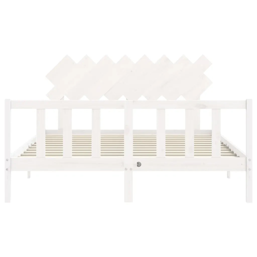 Giroletto senza Materasso-Struttura Letto Bianco 160x200 cm Legno Massello Pino 656739