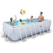 Intex Piscina Prism Chevron Rettangolare 400x200x100 cm con pompa filtro e scaletta