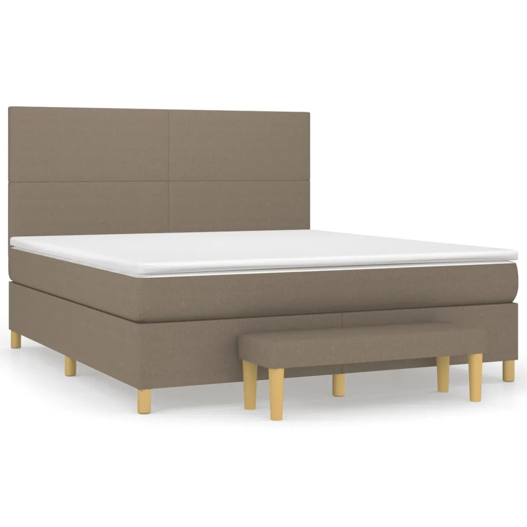 Giroletto a Molle con Materasso Tortora 180x200 cm in Tessuto 3137017