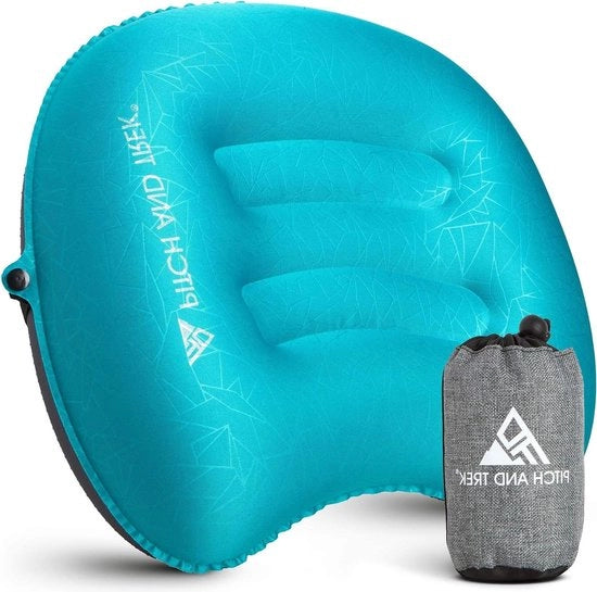 Cuscino gonfiabile per il collo e la schiena, supporto portatile e compattabile per trekking e escursioni