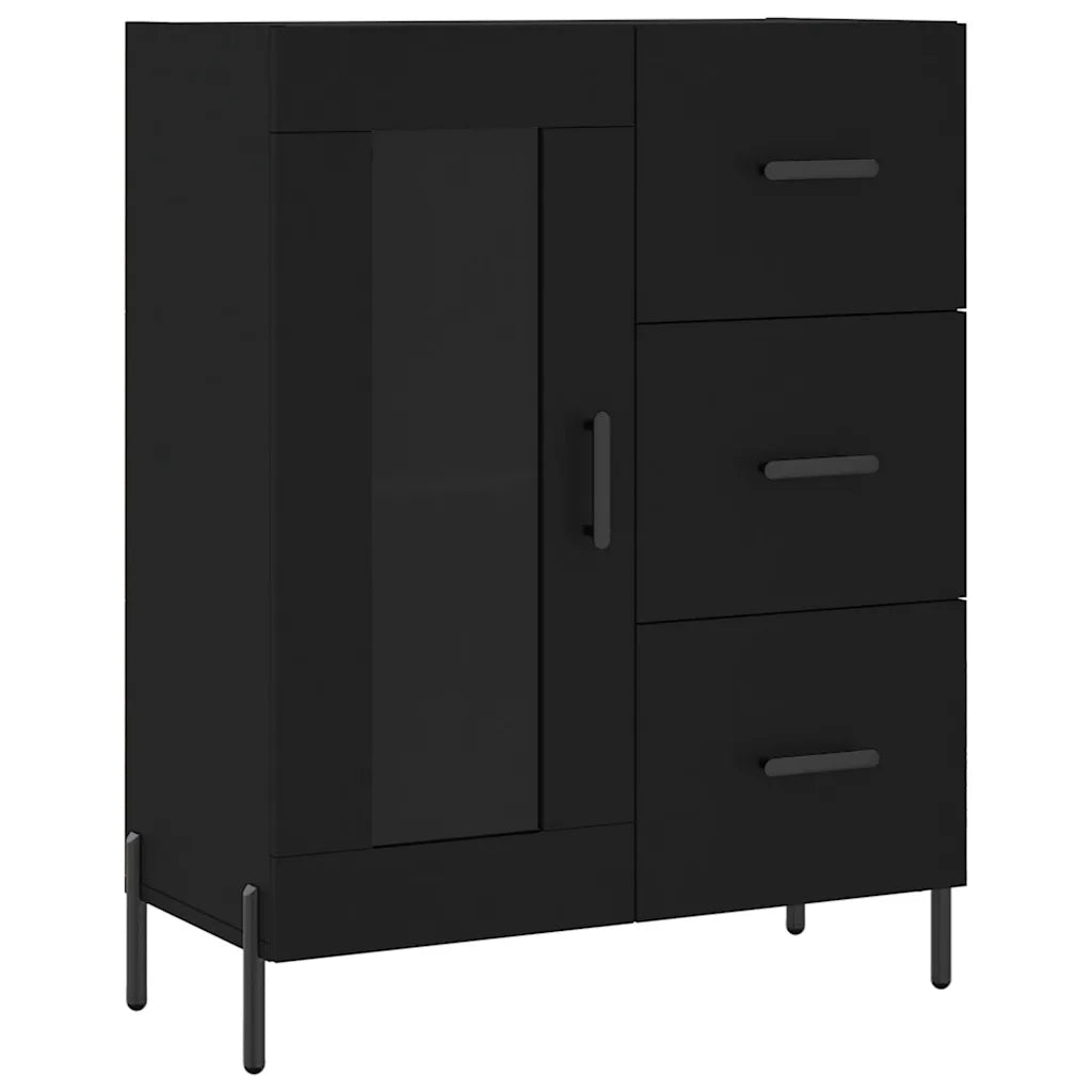 Credenza | Madia | Buffet da pranzo | Armadio da pranzo Nera 69,5x34x180 cm in Legno Multistrato