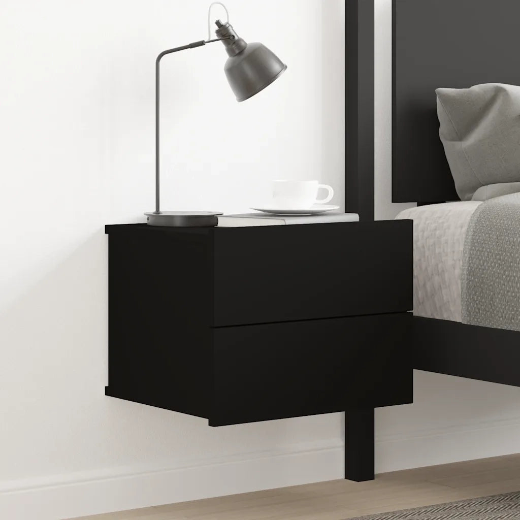 Comodino | Armadio da Notte | Mobiletto da notte Nero 40x30x30 cm in Legno Multistrato