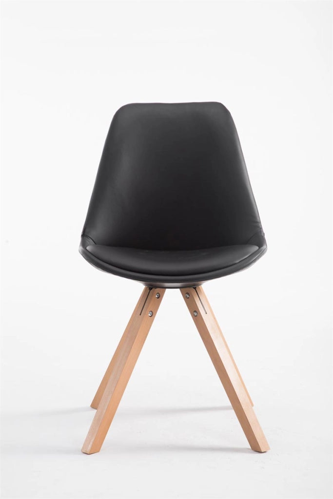 Sedia pranzo Laval in similpelle gambe quadrate natura,nero
