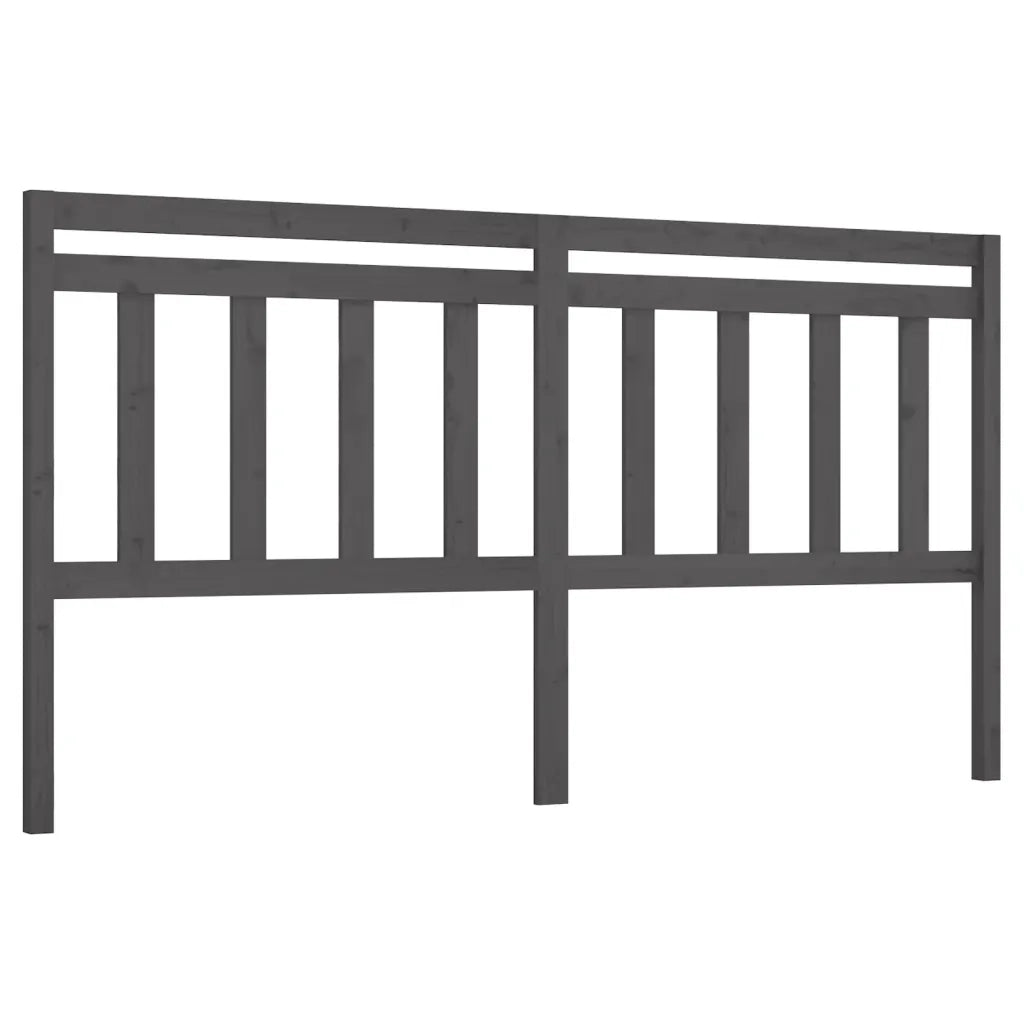 Testiera per Letto Grigia 206x4x100cm in Legno Massello di Pino cod mxl 32230