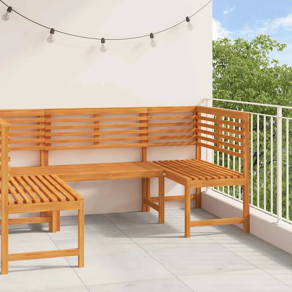 Set Panchina da Giardino 3 pcs Marrone Legno di Acacia Massello 3328691