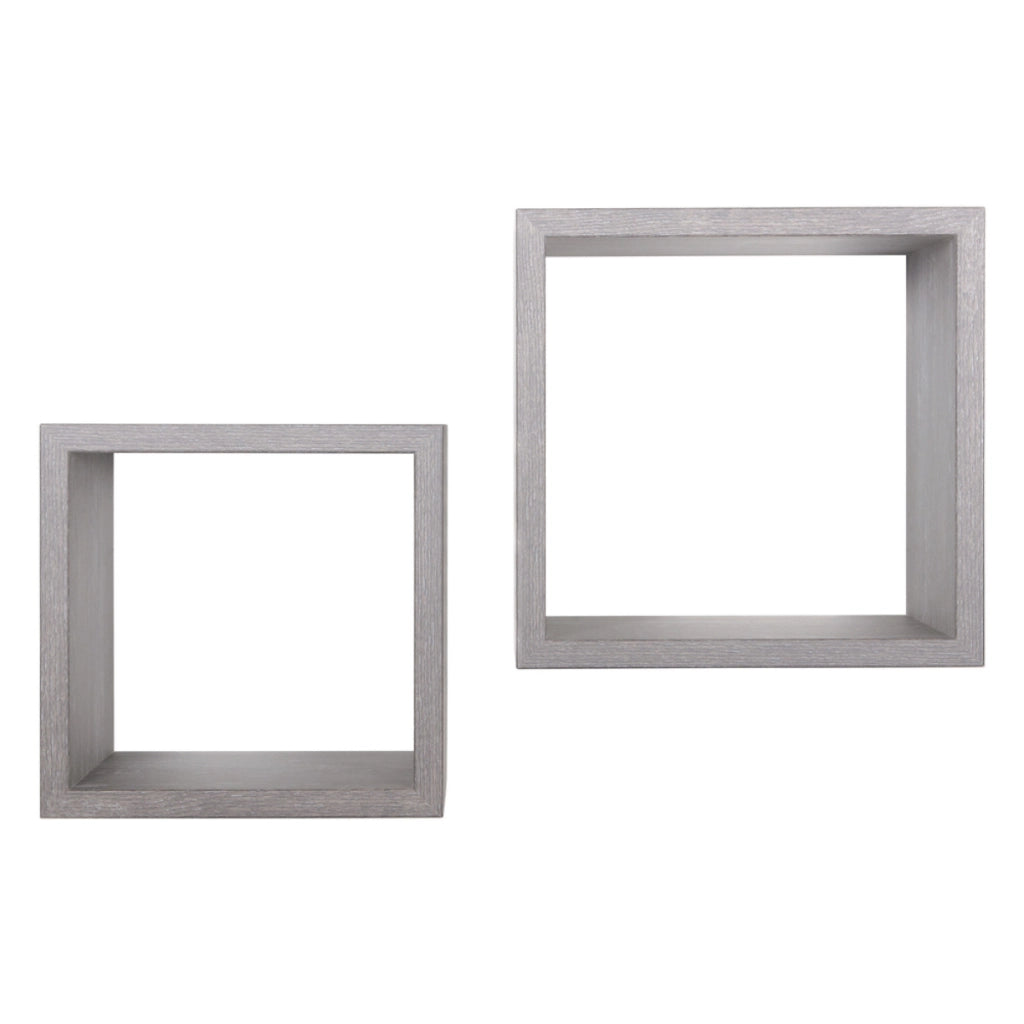 Set di 2 Mensole da Muro Modello Q-BIS MAXI, Cubi Arredo, Mensole Cubo, Cubi da Parete. Misure 35x35 p23.7 cm e 31x31 p23.7 cm. Finitura  ROV. ROV. GRIGIO - MADE IN ITALY