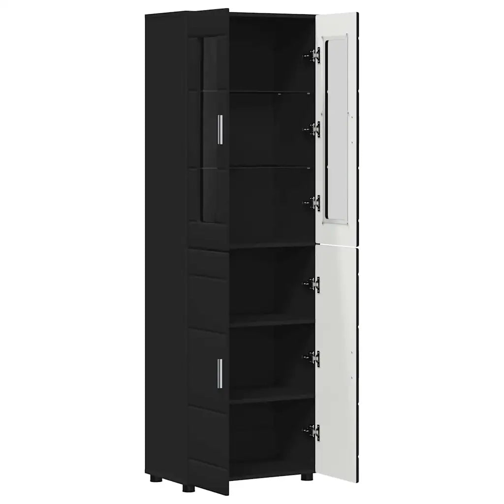 Credenza FLORIN Nero 60 x 35 x 182 cm Legno multistrato