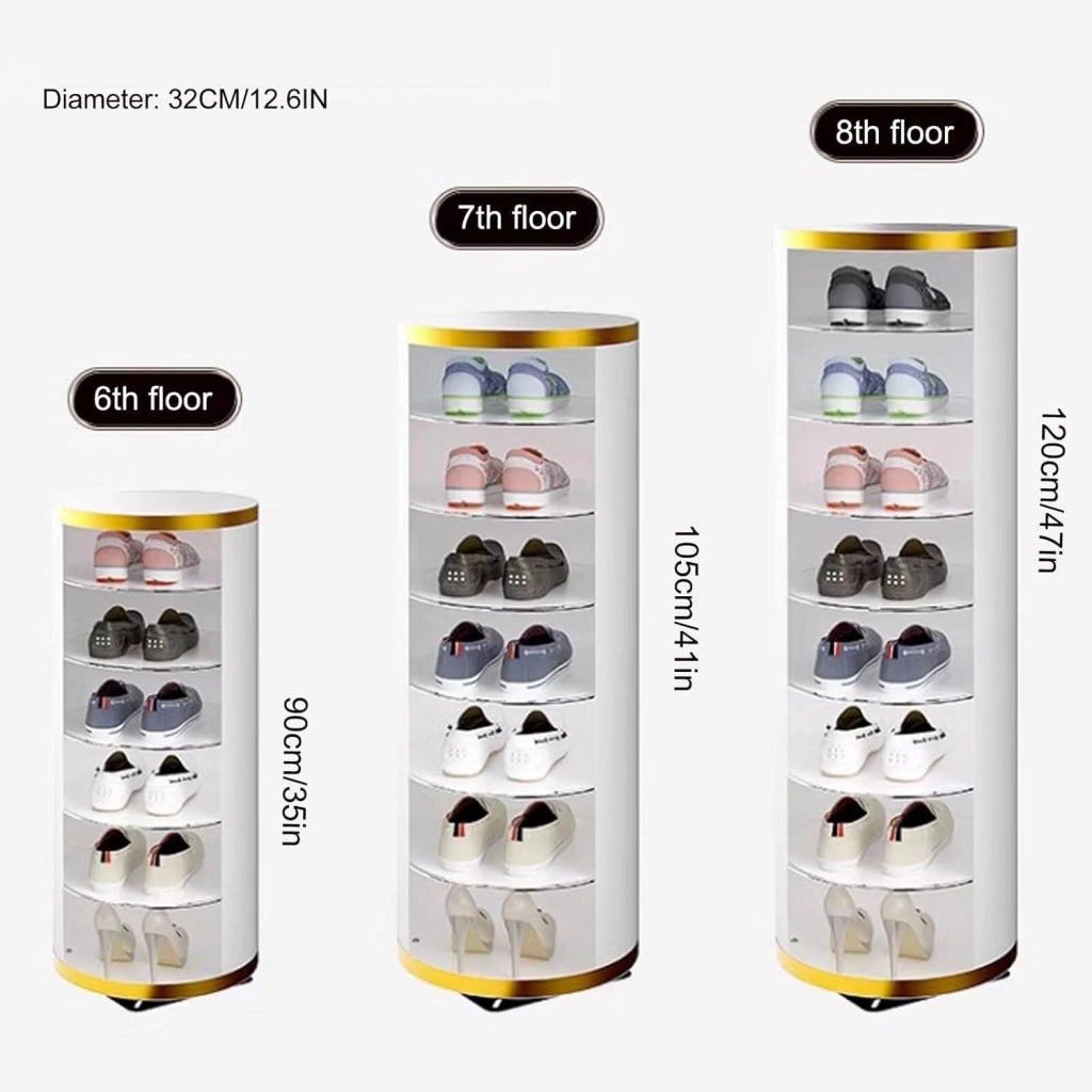 scarpiera Scarpiera girevole a 360 gradi per riporre l'ingresso - Moderno supporto in metallo per piccoli spazi - Supporto verticale per organizer per scarpe (dimensioni: 32 * 120 cm/12,6 * 47 po