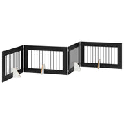 Cancello per cani con supporti 4 pz Rovere Nero 100 x 60 cm CFW6725593