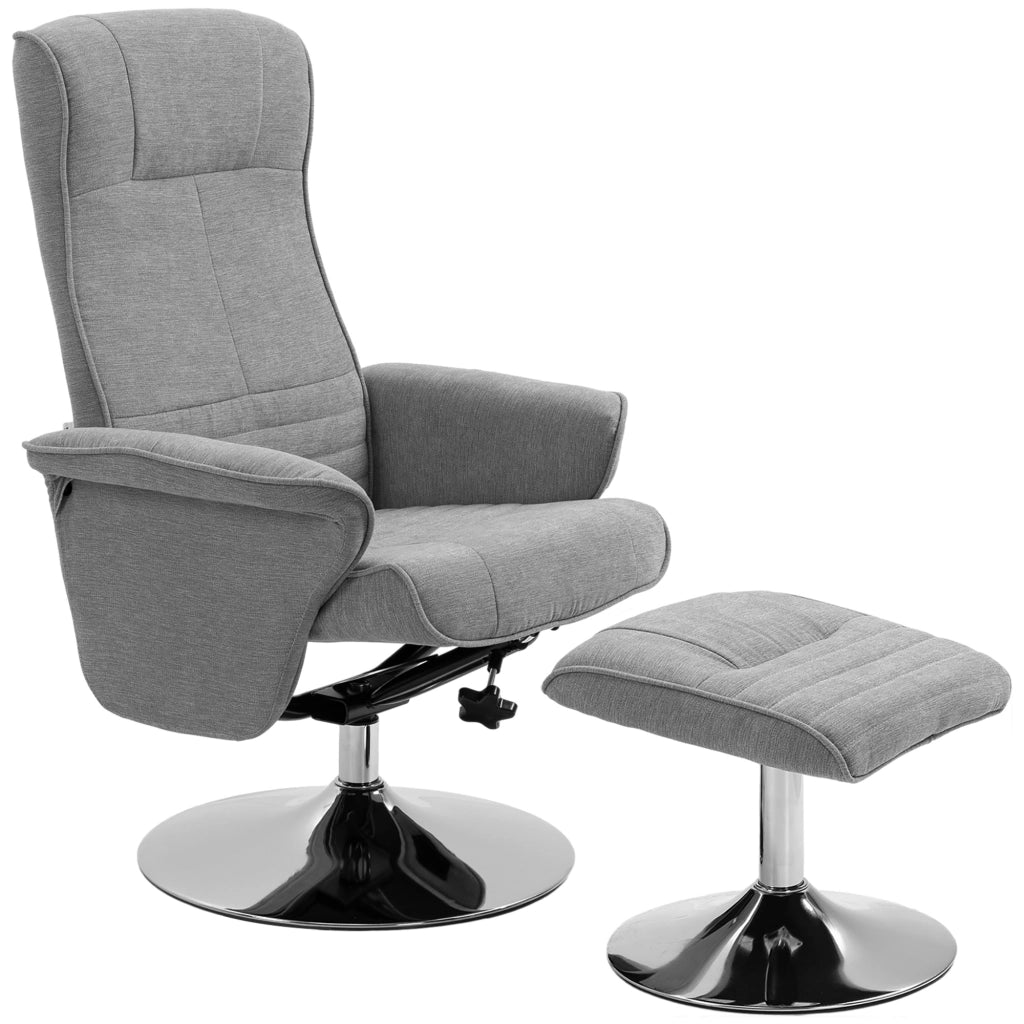 Poltrona Relax Girevole con Poggiapiedi e Schienale Regolabile ¨C Zephmum ¨C Grigio 69x71x104 cm