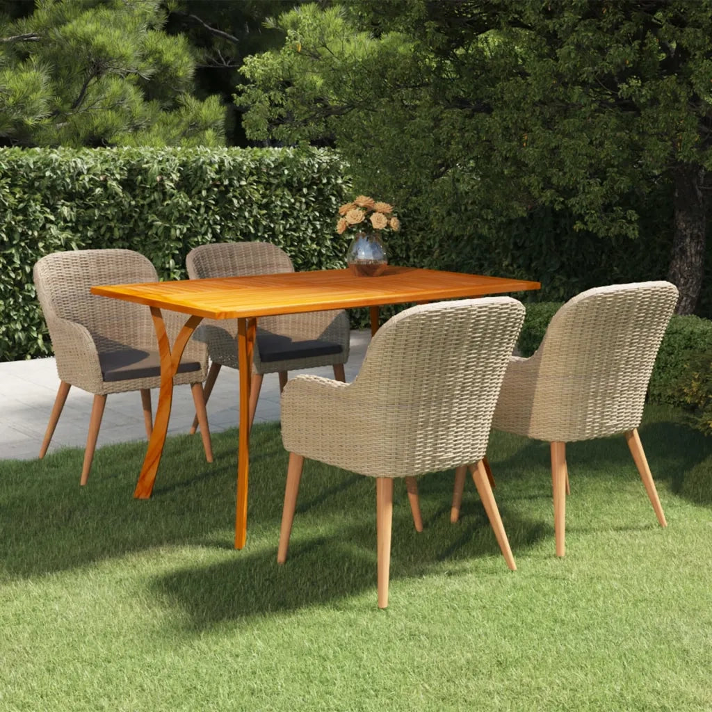 Set Mobili da Pranzo per Giardino 5 pz Marrone 3072155