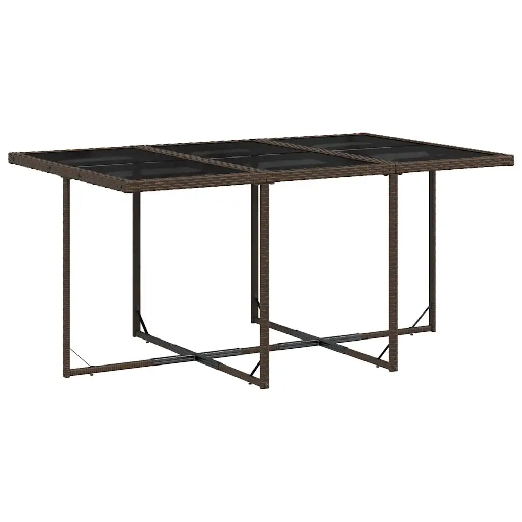 Set da Pranzo da Giardino 7pz | Set Salotto da Giardino con Cuscini in Polyrattan Marrone
