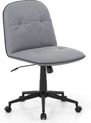 Sedia Scrivania Girevole a 360°, con Altezza Regolabile, Funzione Dondolo e Ruote Scorrevoli, Poltrona Ufficio Salvaspazio, Portata 112 kg (Grigio)
