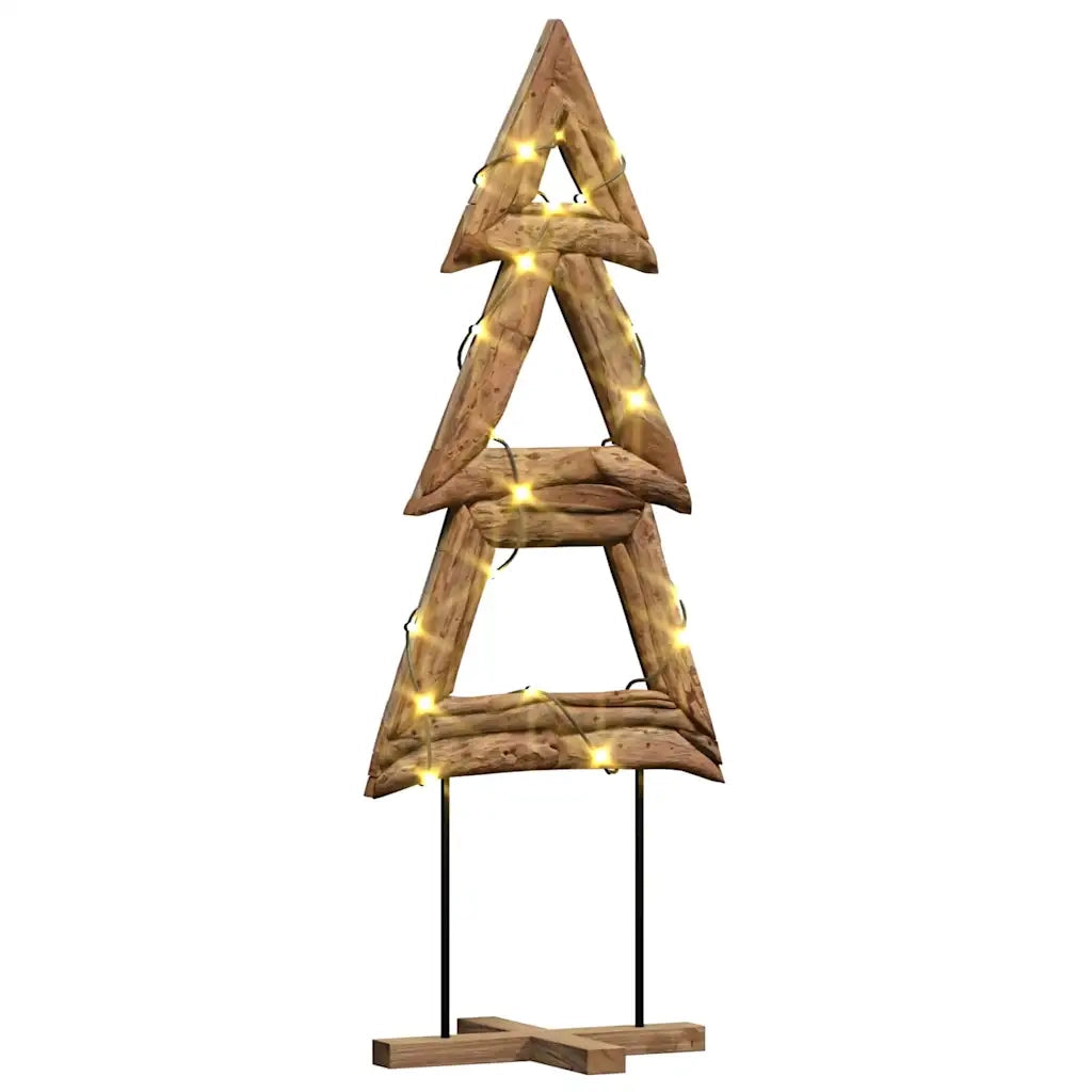 Albero di Natale-Albero Natalizio-Decorazioni natalizie Marrone 90 cm Legno massello di teak 257058