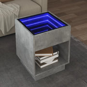 vidaXL Tavolino da Salotto con LED Infinity Grigio Cemento 40x40x50 cm
