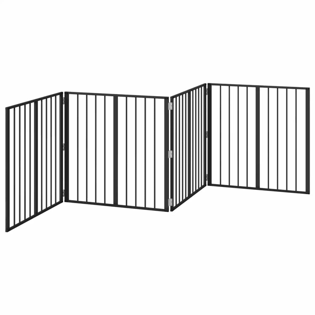 Cancello per cani 4 pcs Nero 80 x 80 cm Acciaio zincato 892006