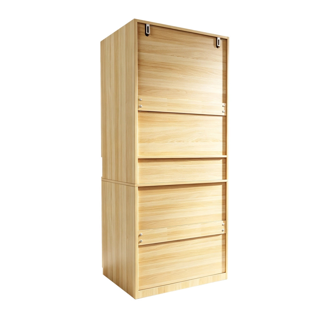 Armadio con vano LED e ampio spazio interno in MDF color legno 70 × 55 × 180 cm