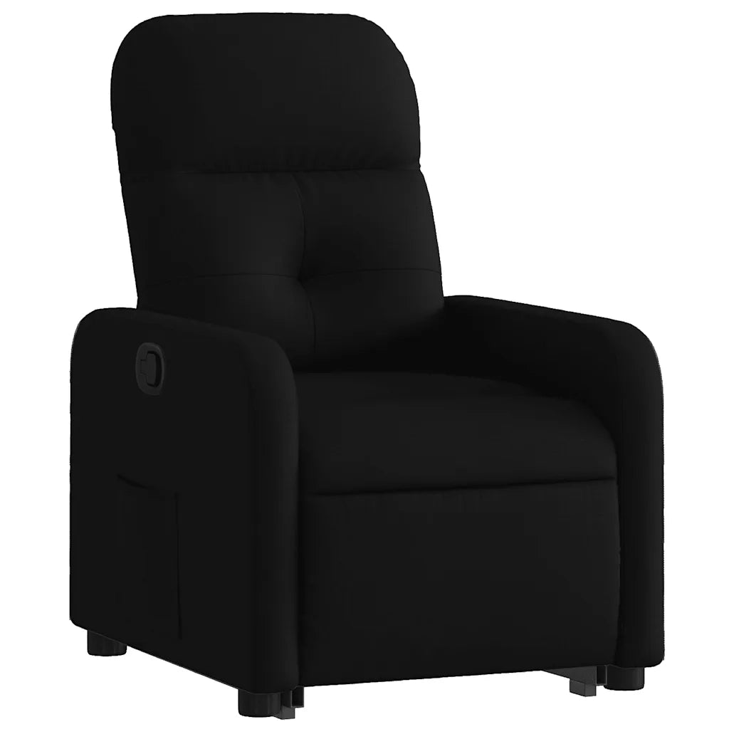 Poltrona Alzapersona Reclinabile Nera in Tessuto 3206797
