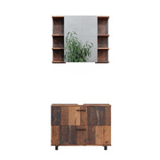 Vicco Set di mobili da bagno Rovere rustico 2 parti, mobile base 80 cm