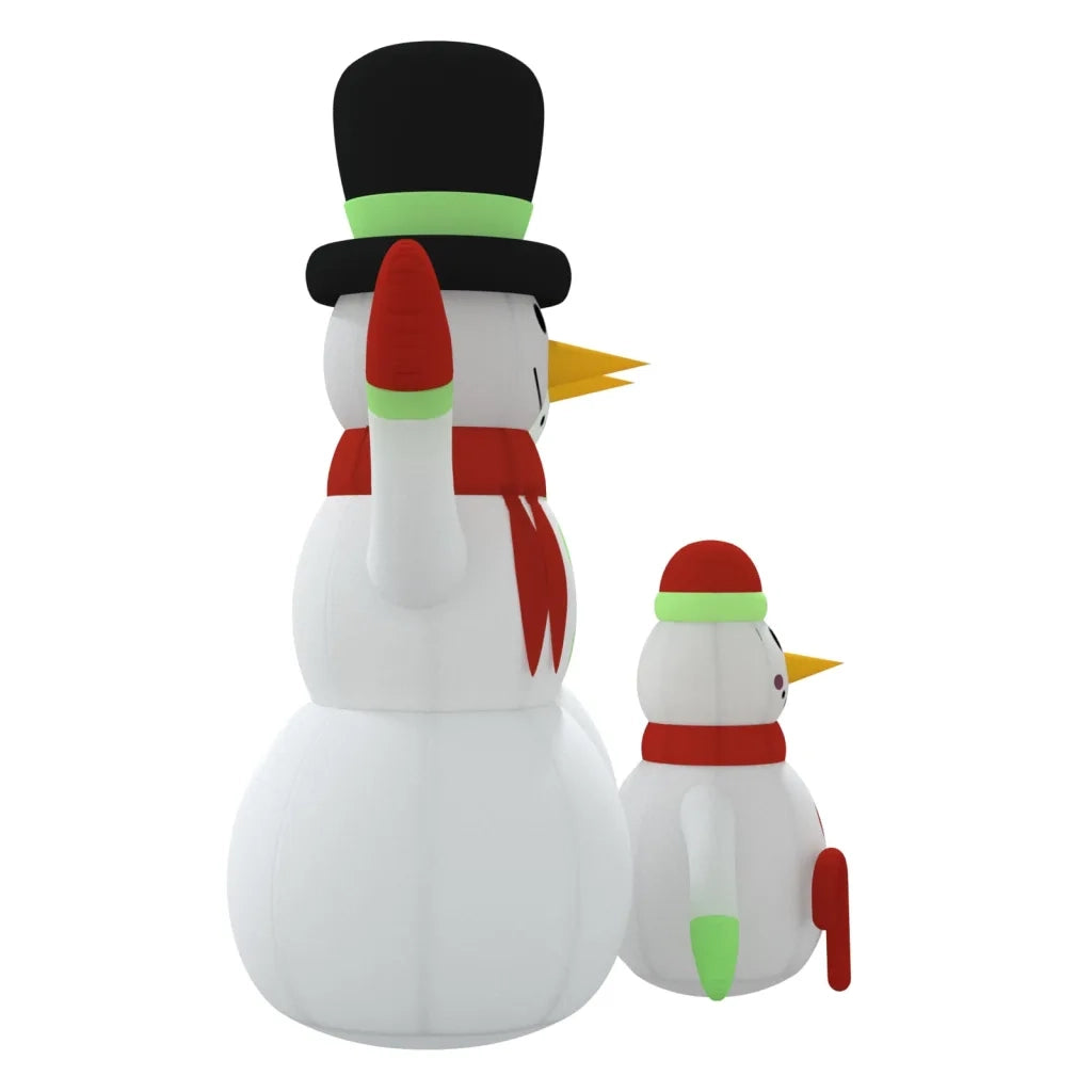 Famiglia di pupazzi di neve gonfiabili con LED 500 cm 345388