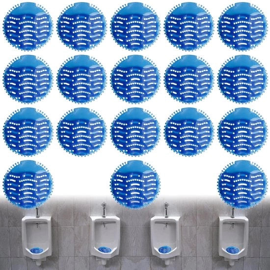 Urinoir Zef 18 pezzi universale | Insetti per Urinoir con Profumo | Rinfrescante | Protezione | Funzione Fresca 30 Giorni | Matrice di Inserimento per Pissoir
