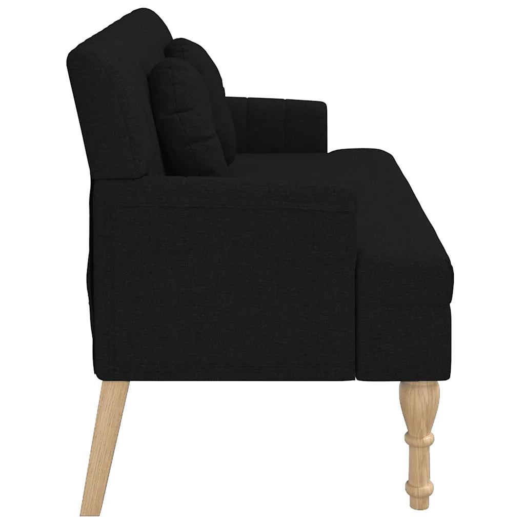 Panca con Cuscini Nera 113x64,5x75,5 cm in Tessuto CFW5899288