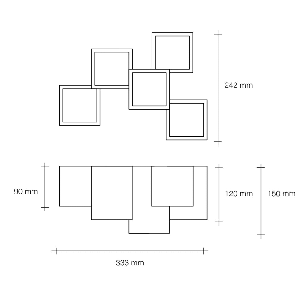 HERAEA lampada da soffitto 5 Luci in gesso bianco attacco GU10 24x33cm
