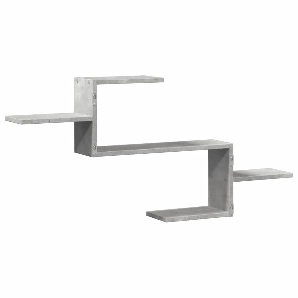 Scaffale a Muro Grigio Cemento 104x15x49 cm in Truciolato 853203