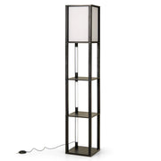 Lampada da terra con ripiani 29 x 29 x 163 cm illuminazione regolabile atmosfera accogliente stile moderno MDF nero 20_0012302