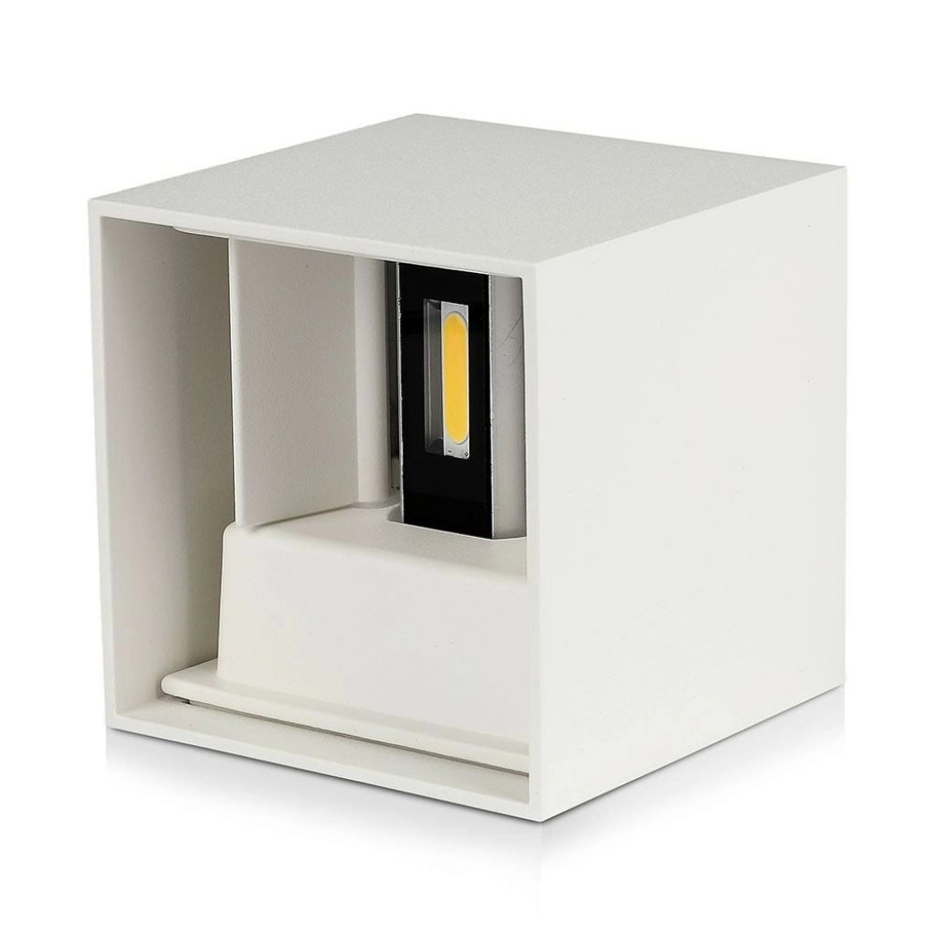Lampada LED da Muro Quadrata Doppio LED COB 12W Colore Bianco Satinato Fascio Luminoso Regolabile 3000K IP65