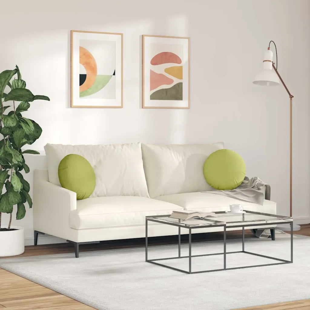 Cuscini per Seduta 2 pcs Verde chiaro Ø40 x 13 cm Tessuto