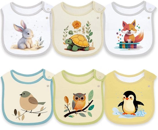 Set di 6 slip per bambini in cotone impermeabile per ragazze e ragazzi per evitare la perdita di cibo con chiusura a pressione