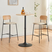 Tavolo Alto da Bar Vantaa Ø60 x 100 cm Nero / Effetto Rovere [en.casa]